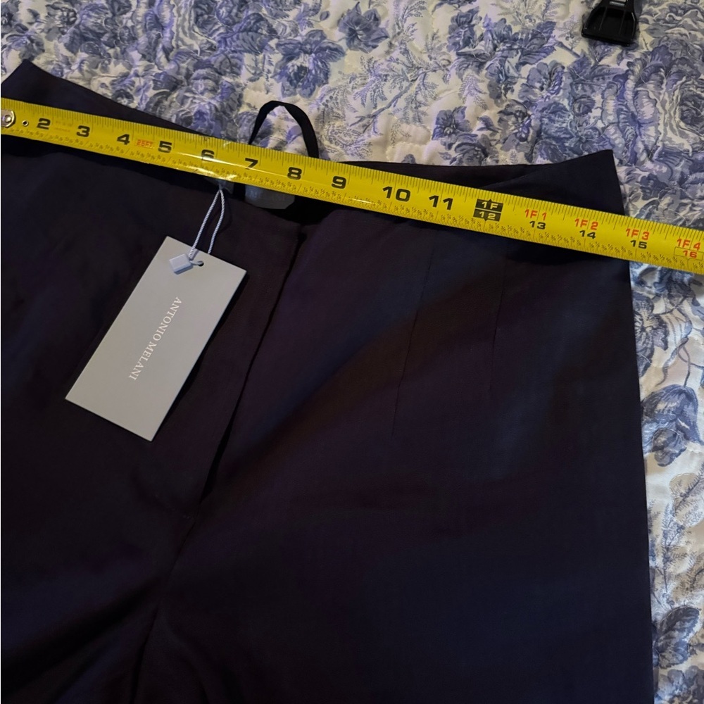 Antonio Melani linen Kendall navy career core pants - Picture 4 of 7